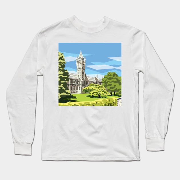 University of Otago, clock tower Long Sleeve T-Shirt by irajane